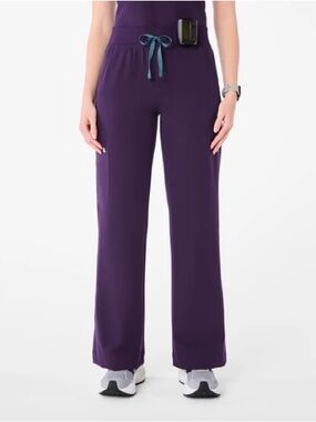 Figs Purple Jam High Waisted Isabel Wide Leg - Scrub